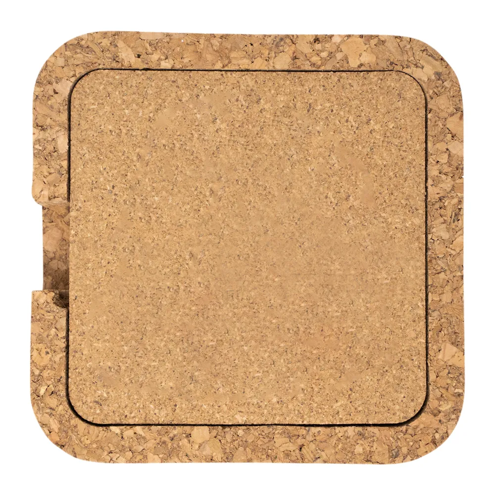 Square Cork Coaster Set with Holder (Set of 4) 2
