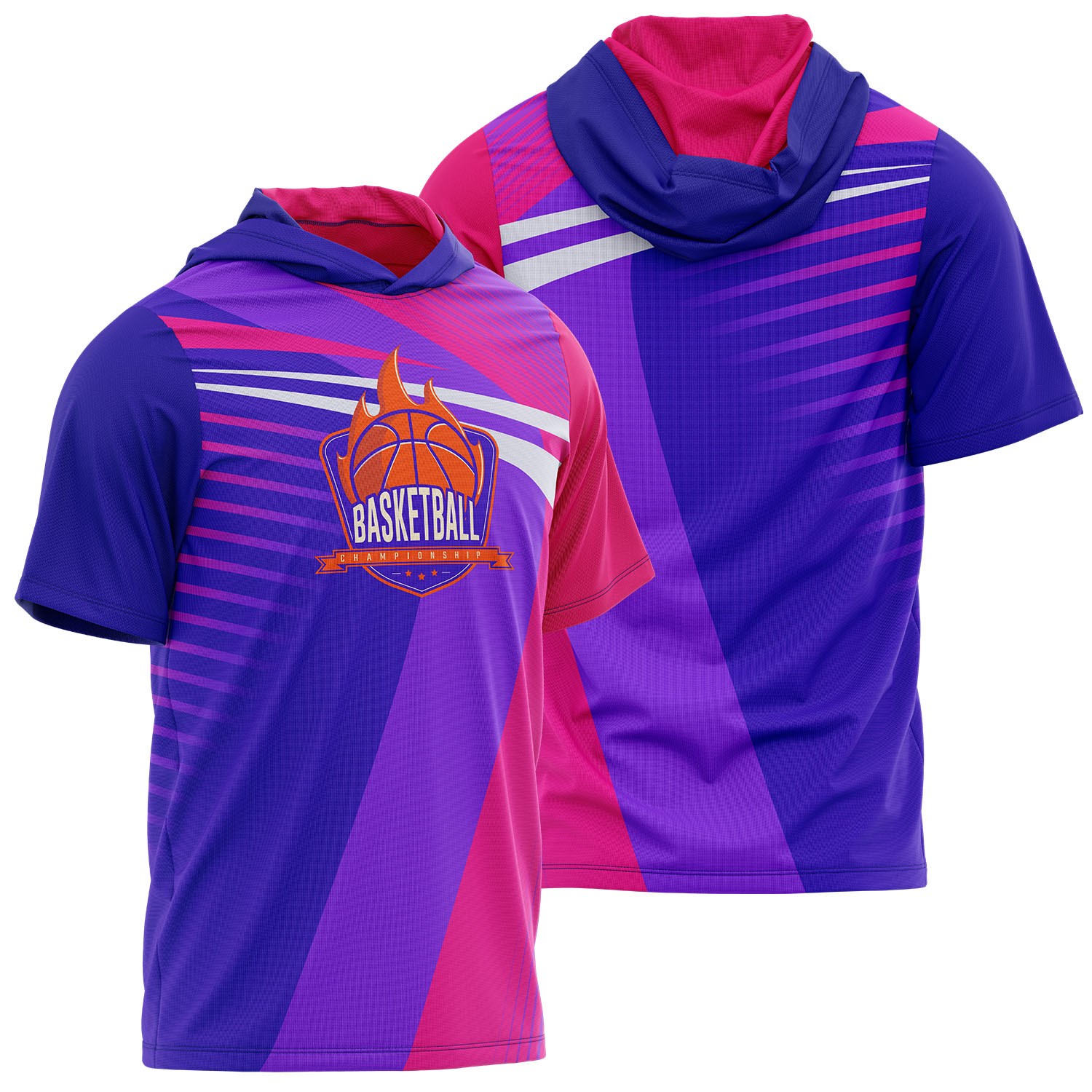 Women's 160 GSM Brushed Milk Silk Sublimation Short Sleeve Hoodie T-shirt 2