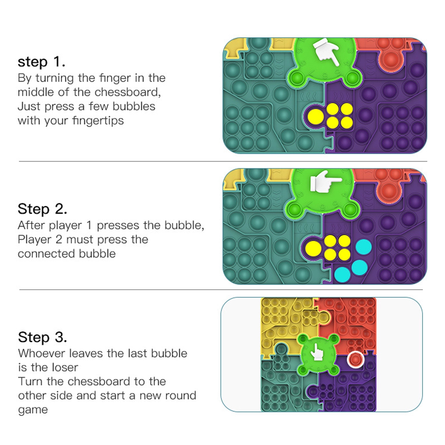 Jigsaw Puzzle Chessboard Sensory Fidget Toy Push Bubble Pop 4