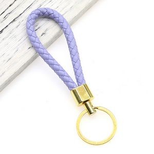 Stylish Weaved PU Leather Keychain with Metal Buckle 34
