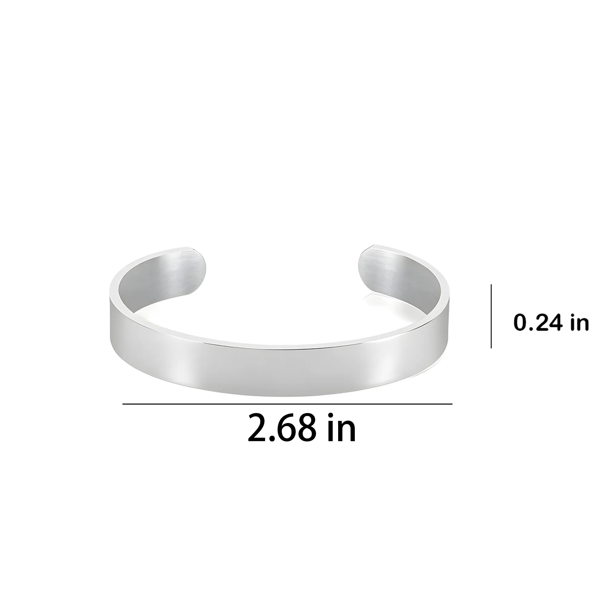 MOQ50 Engraved Flat C-Shaped Titanium Bracelet 2