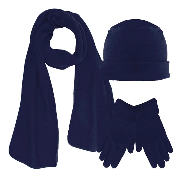 3 Pieces Polar Fleece Hat Scarf Glove Sets 1