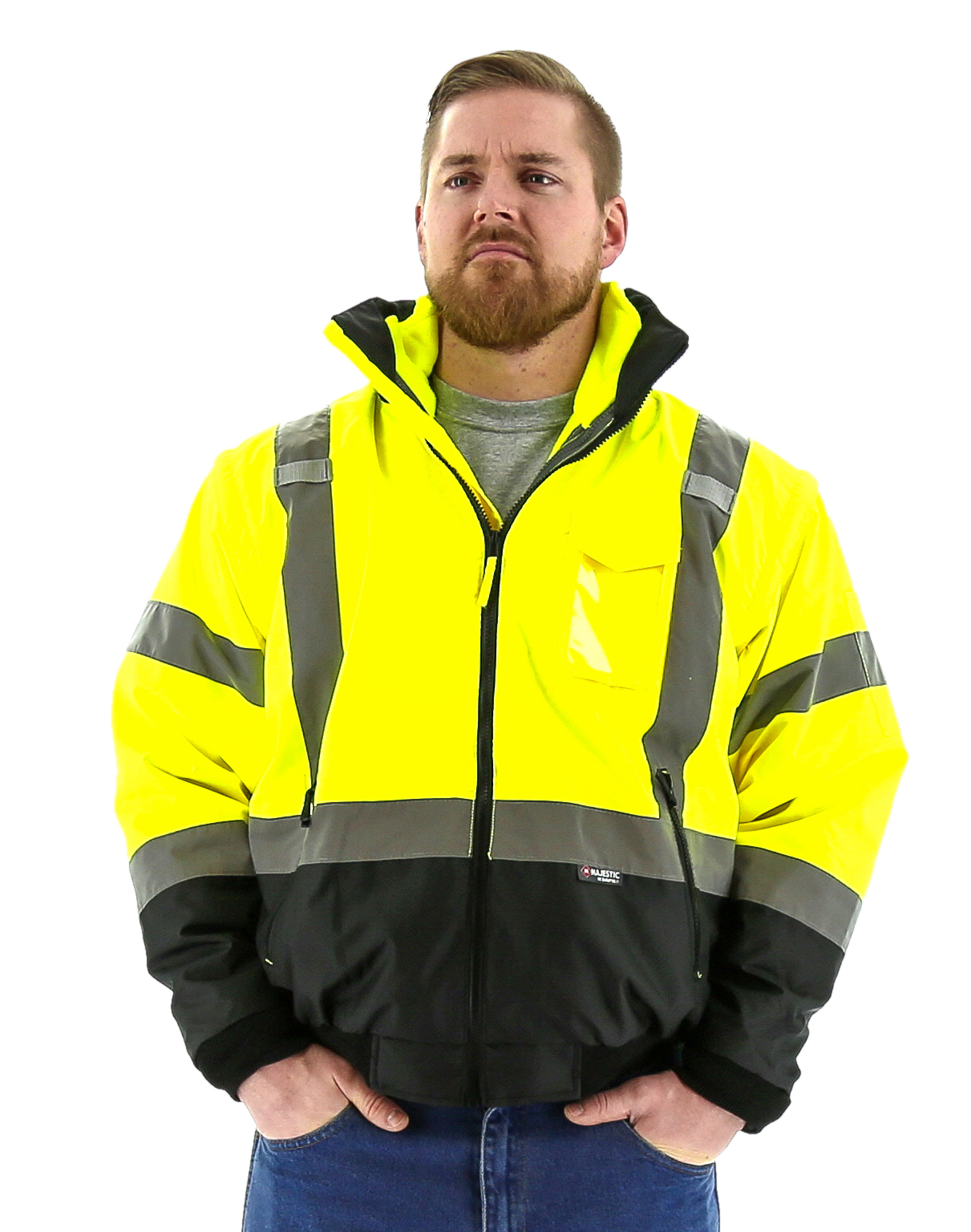 Majestic 75-1383 Hi-Viz 8-in-1 Waterproof Jacket w Hi-Viz Liner 2