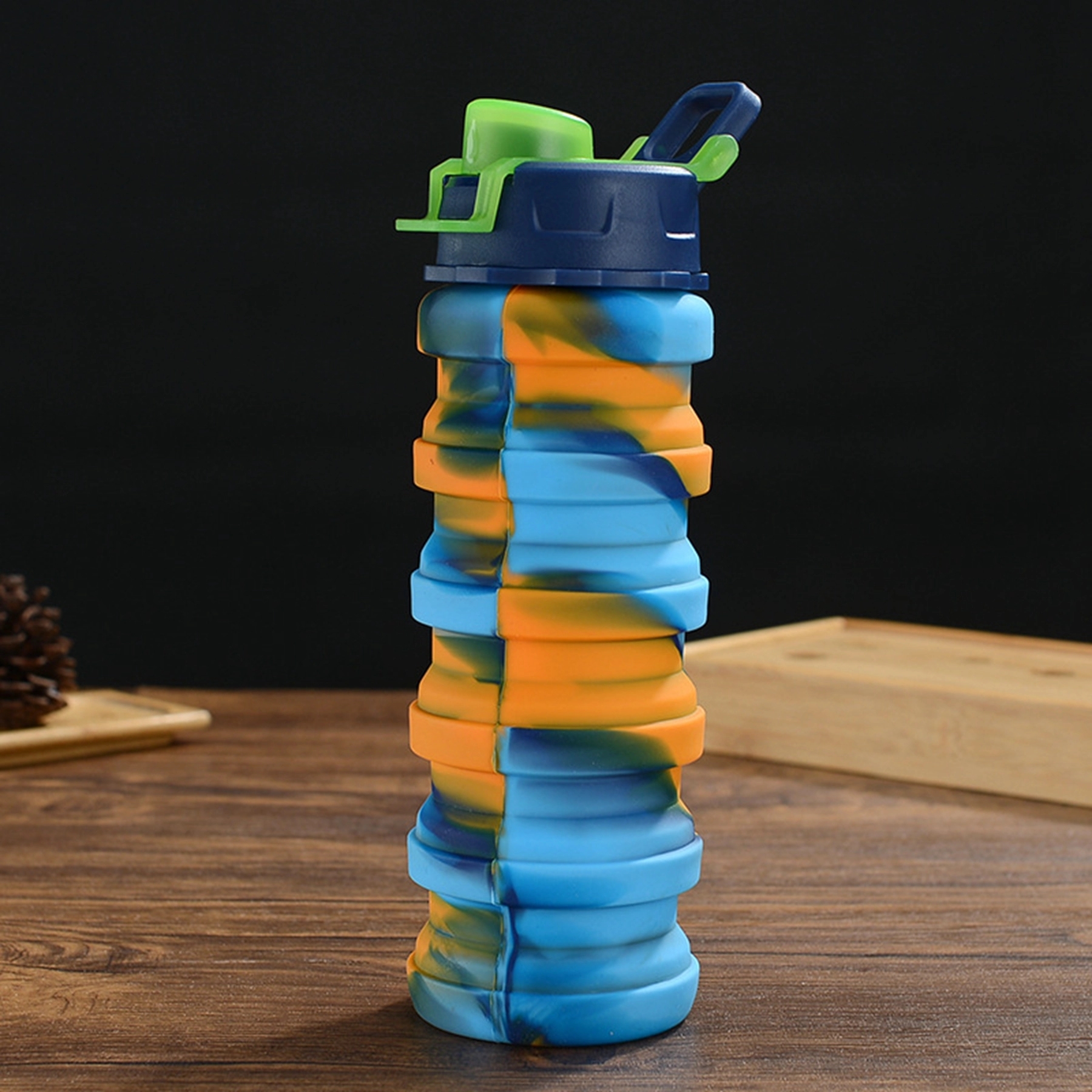 17 Oz. Rainbow Collapsible Water Bottle with Carabiner 12
