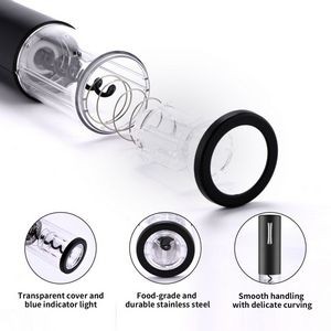 4 In 1 Black Plastic Automatic Electric Wine Opener With Foil Cutter 6