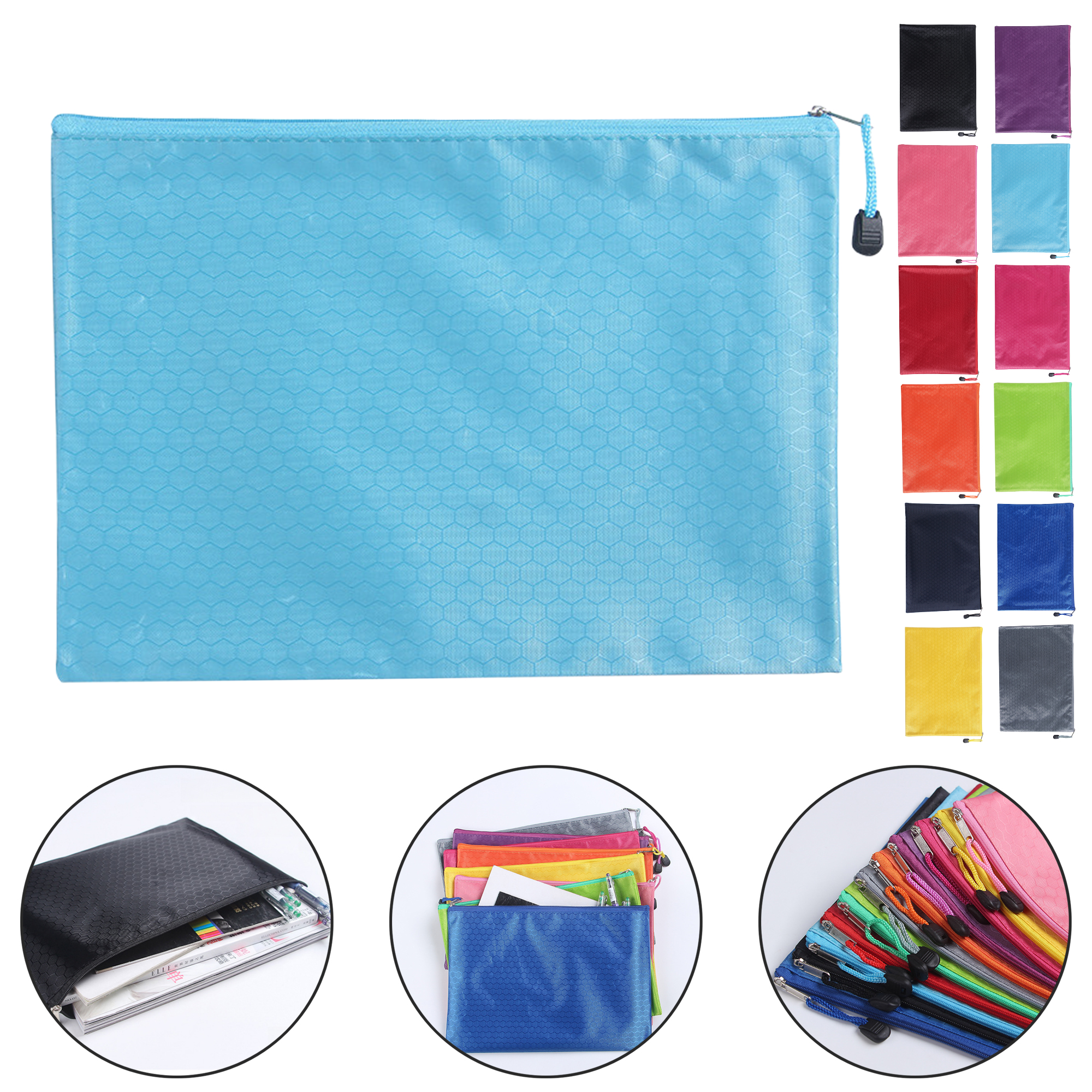 A4 Soccer Pattern PVC Oxford Zipper File Bag Waterproof Durable A4 Canvas Pencil Pouch for Amazon 11