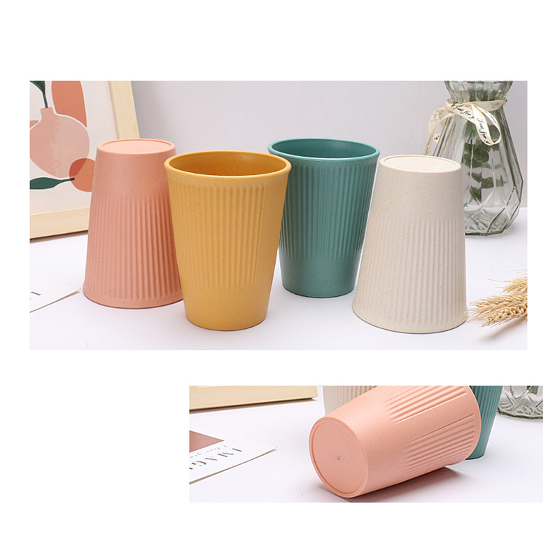 Reusable Wheat Straw Cup Unbreakable Travel Gargle Cup 14