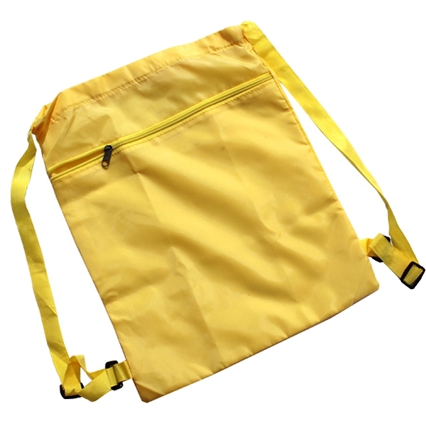 Front Zipper Drawstring Strap Bag 2