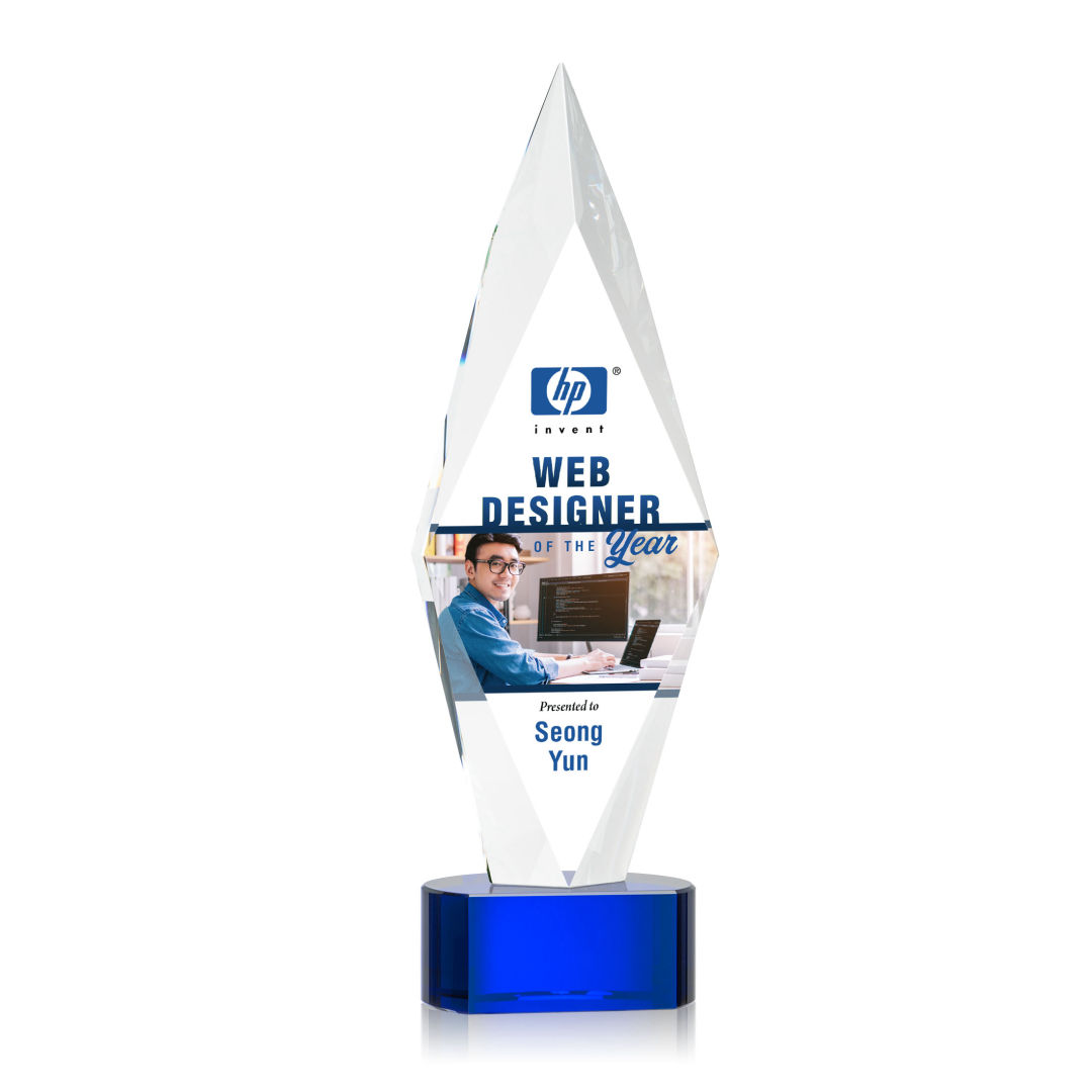 Manilow VividPrint™ Award on Paragon Base - Blue 12