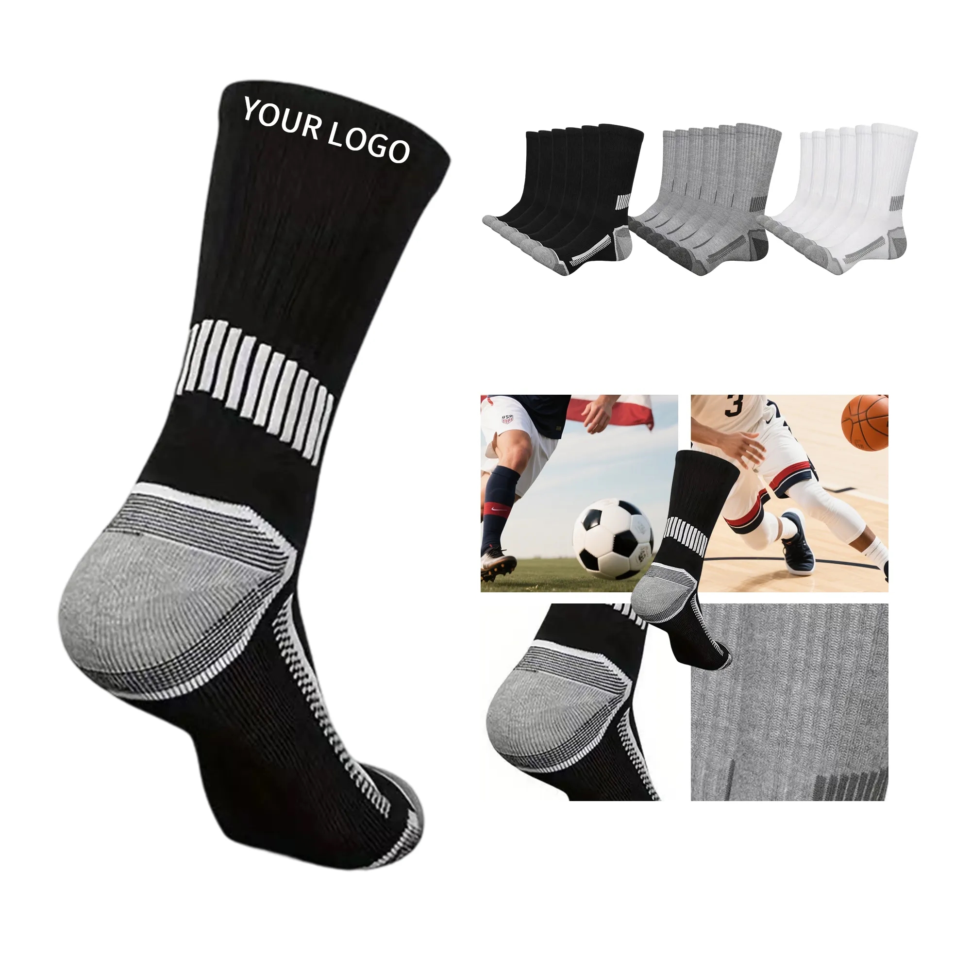 Basketball Mid-Calf Sports Socks with Cushioning 2