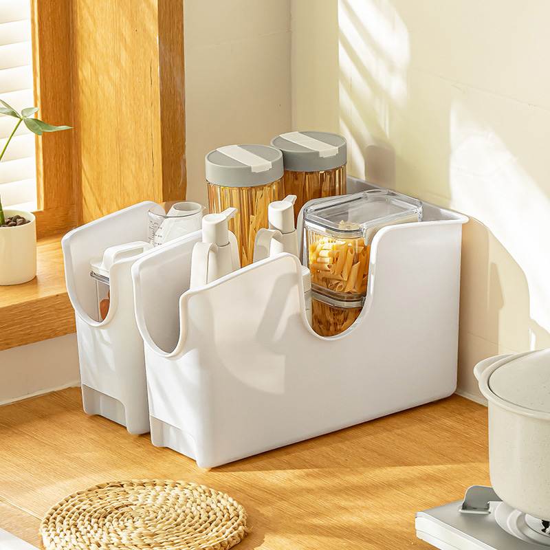 Pot Storage Box Kitchen Cabinet Desktop Plastic Storage Basket 3