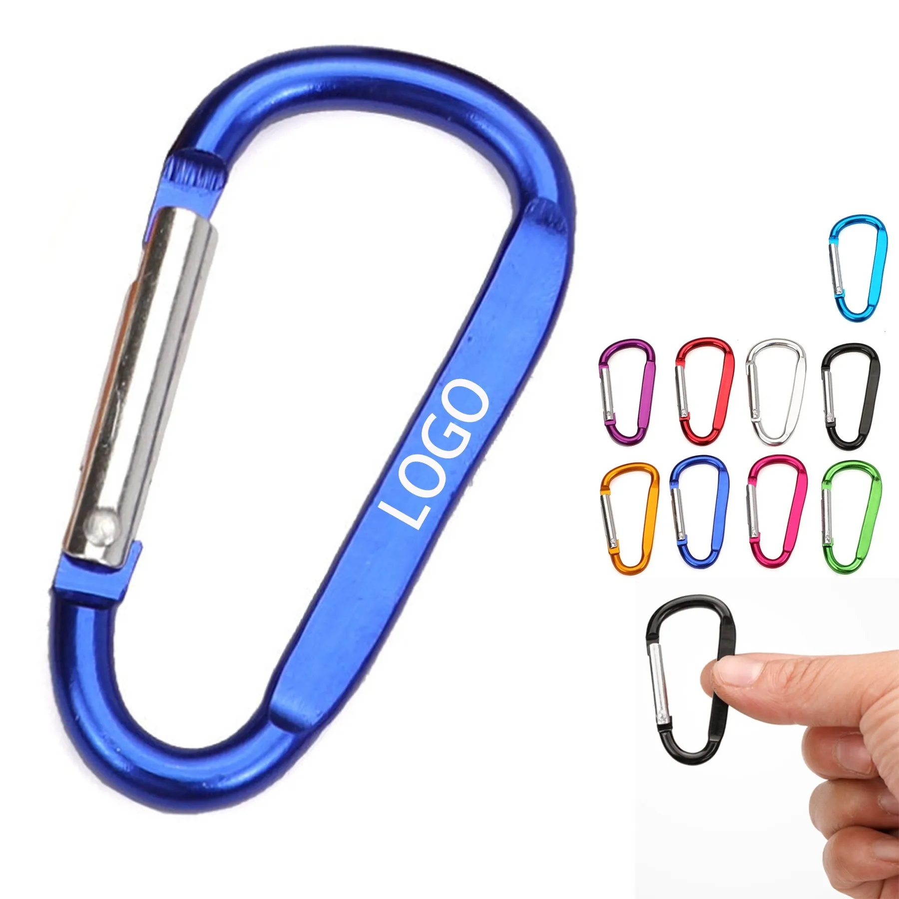 3" Aluminum Flat Type Carabiner Keychain D Shape Buckle 3