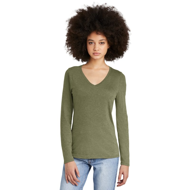District Women's Perfect Tri Long Sleeve V-Neck Tee 2