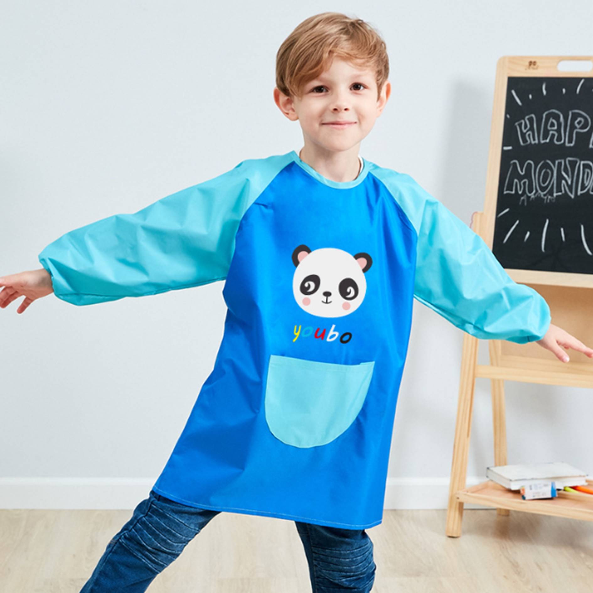 Custom Waterproof Kids Apron w/Long Sleeve, custom youth shirt with logo imprint 5