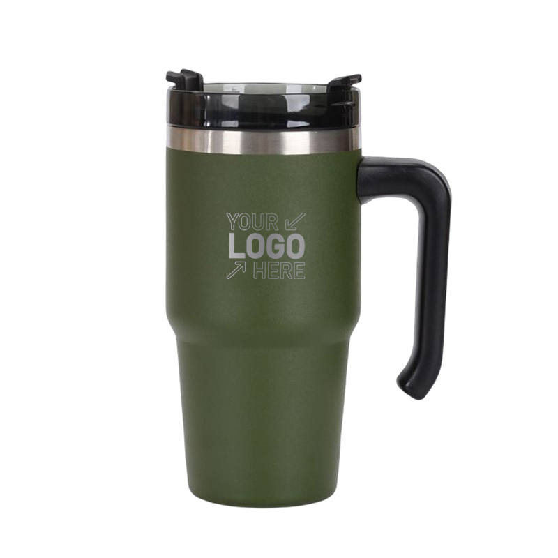 20 OZ Double Walls Stainless Steel Auto Tumbler With Straw And Handle 7