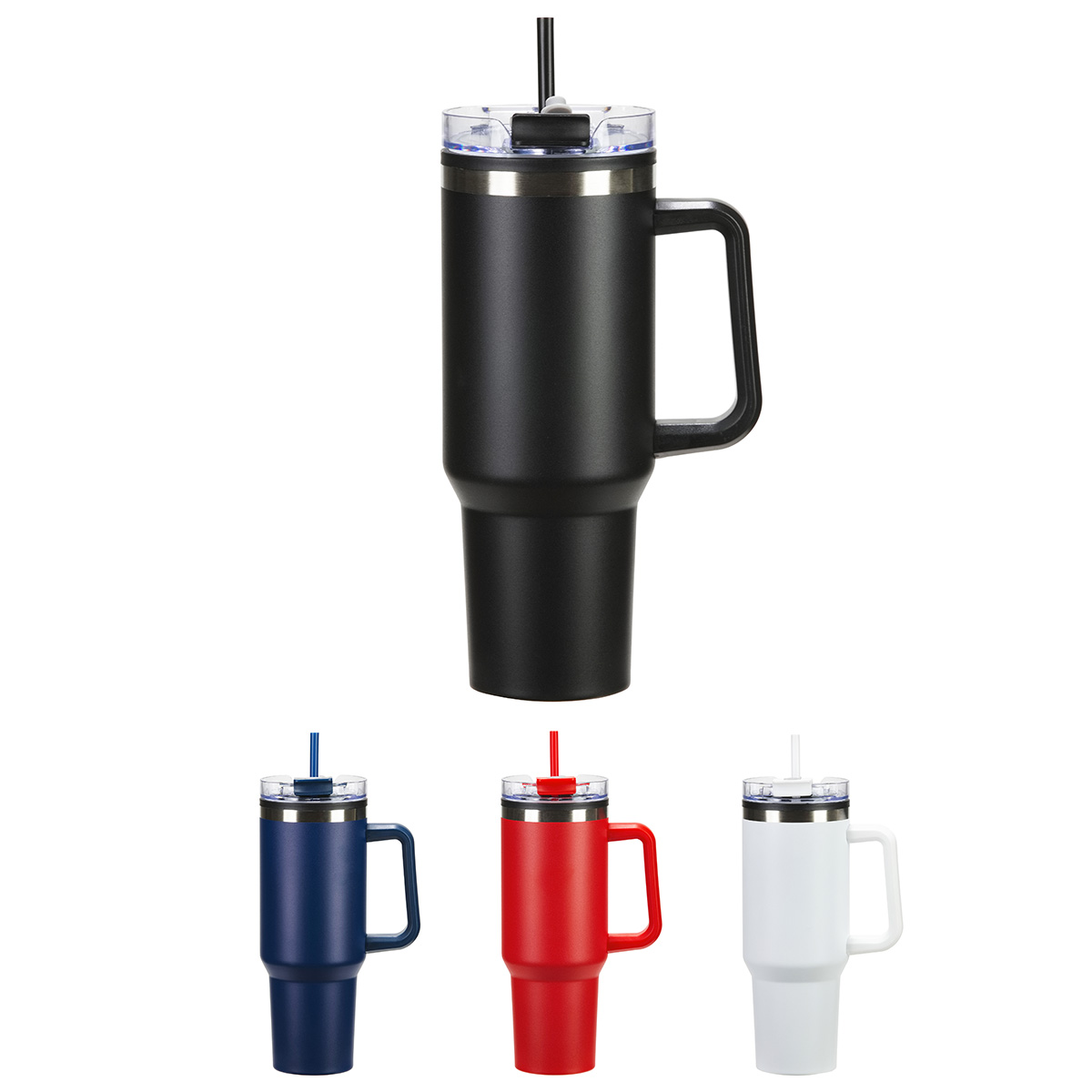 Ohana 40 oz Stainless Steel/Polypropylene Mug with Color-Matching Handle 3