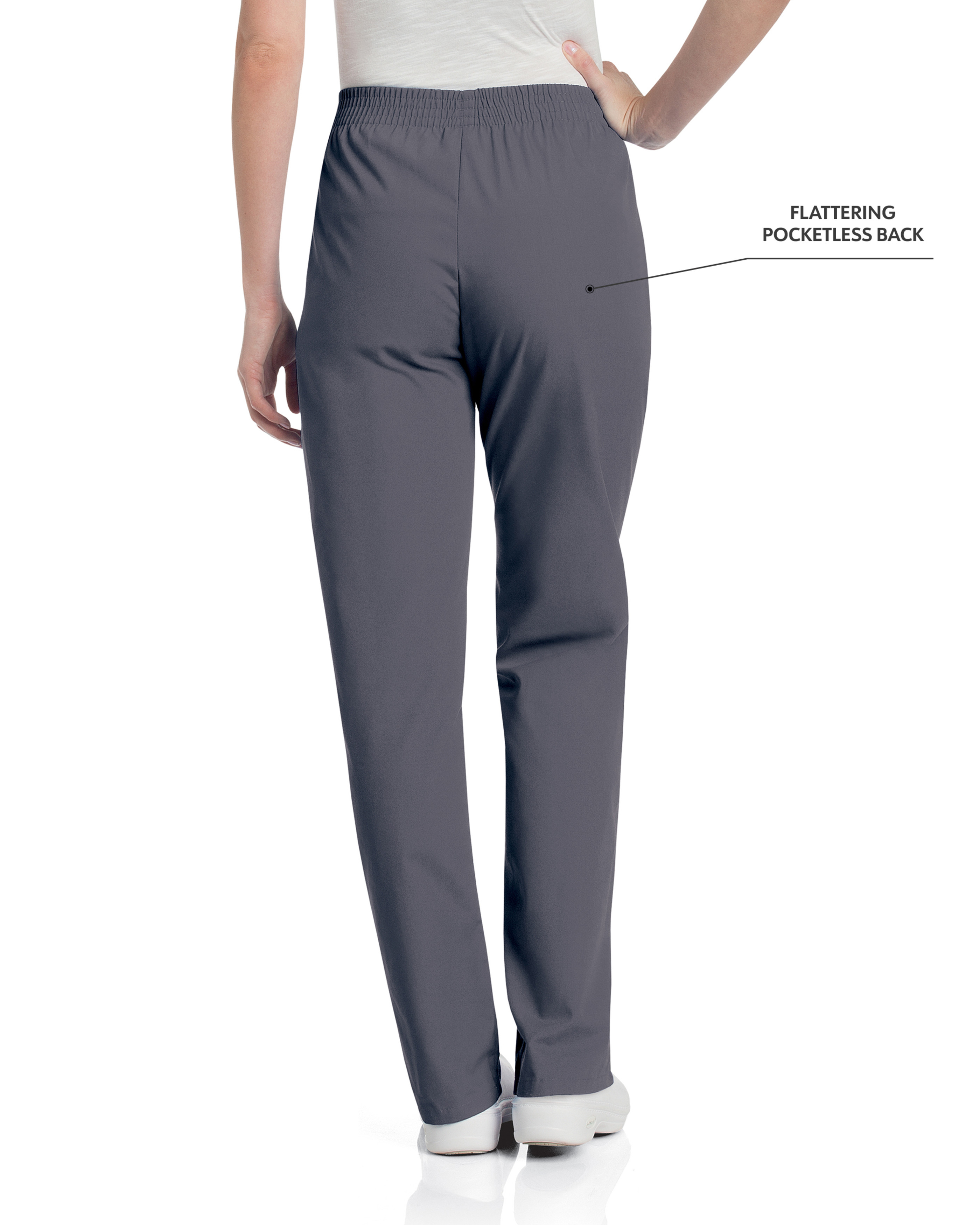 Landau - Essentials - Women's Two-Pocket High-Rise Elastic Waist Straight Leg Pant 46