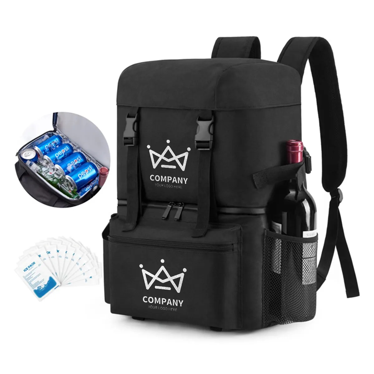 Logo Insulated Leakproof Cooler Picnic Double Layer Backpack 2