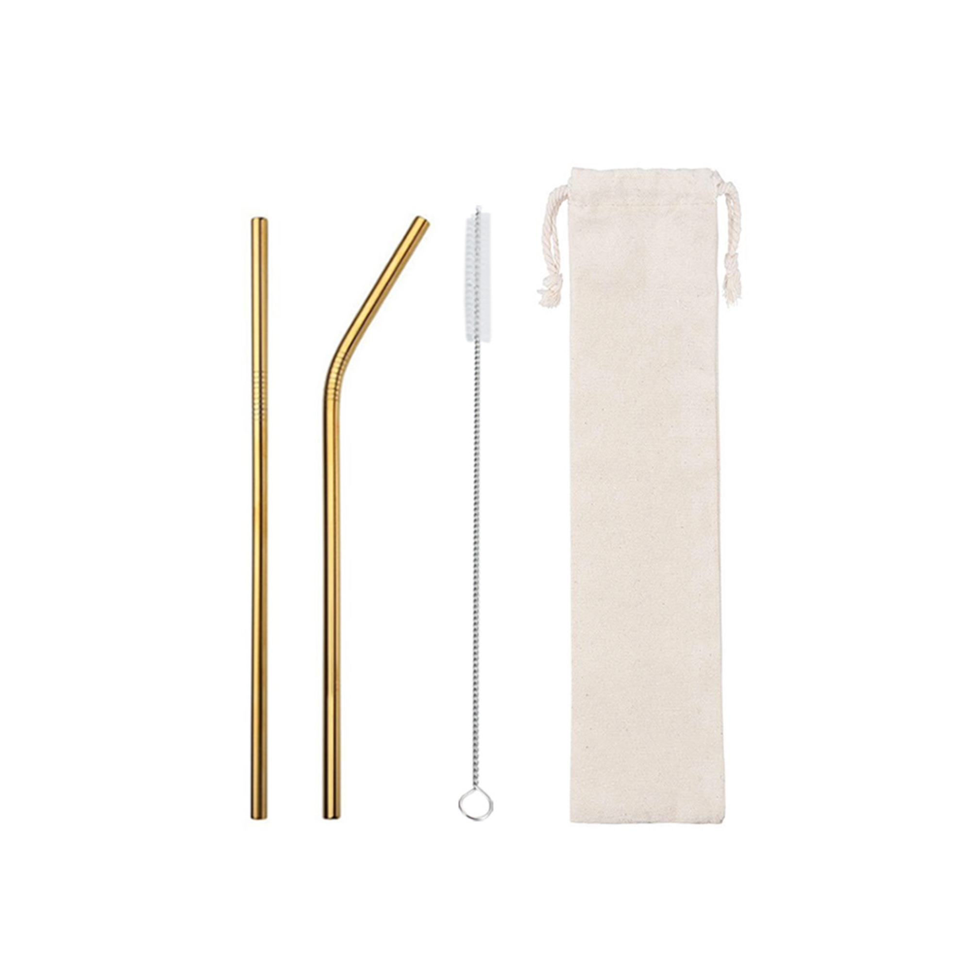 Three In One Reusable Stainless Steel Straw Set 4