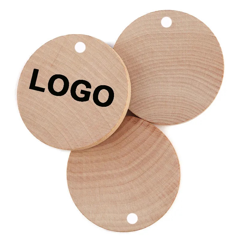 1.5" Wood Nickel Token with Holes 2