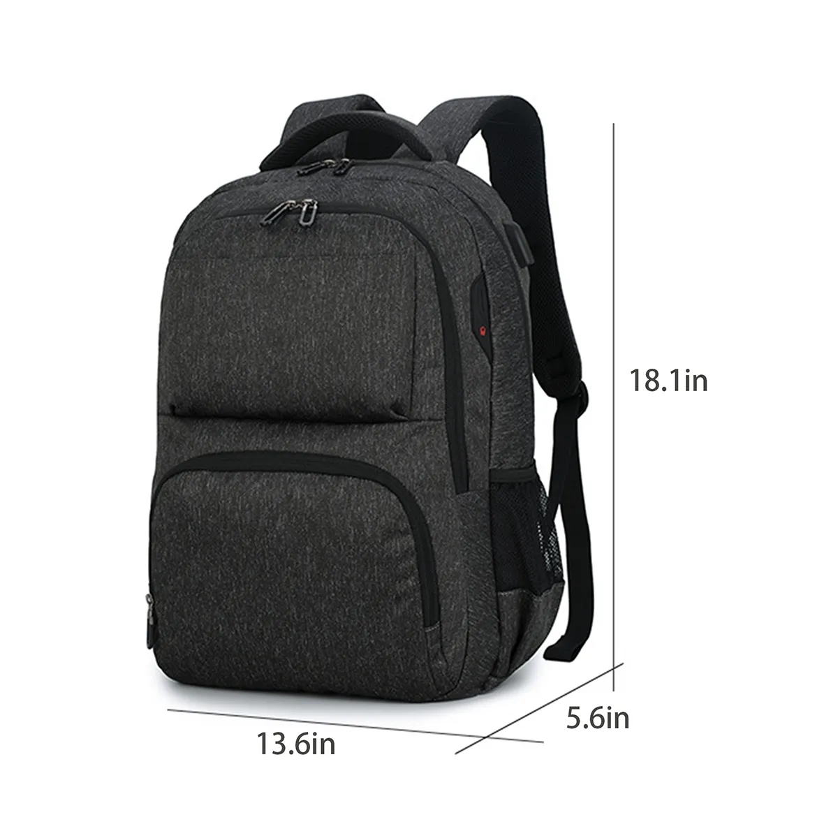 Durable Simple Travel Laptop Backpack With Usb Earphone Port 8
