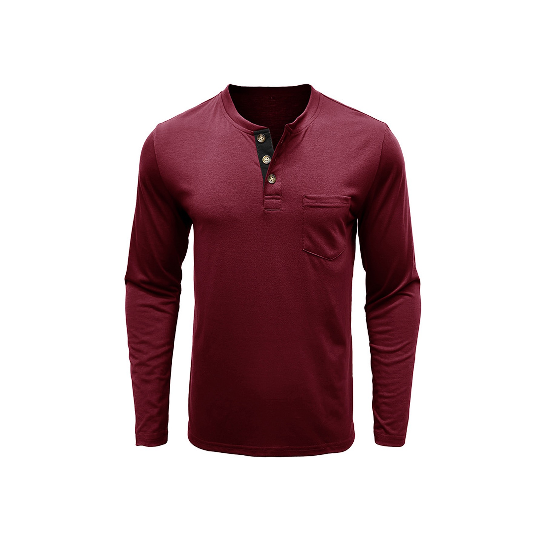 Men 3 Button Long Sleeve Shirt 6