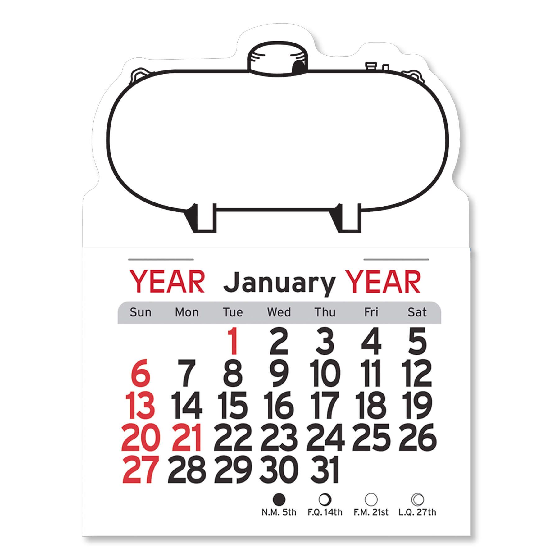 Adhesive Peel-N-Stick® Calendar - Propane Tank 5