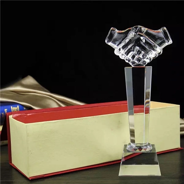 Optical Crystal Handshake Award 6