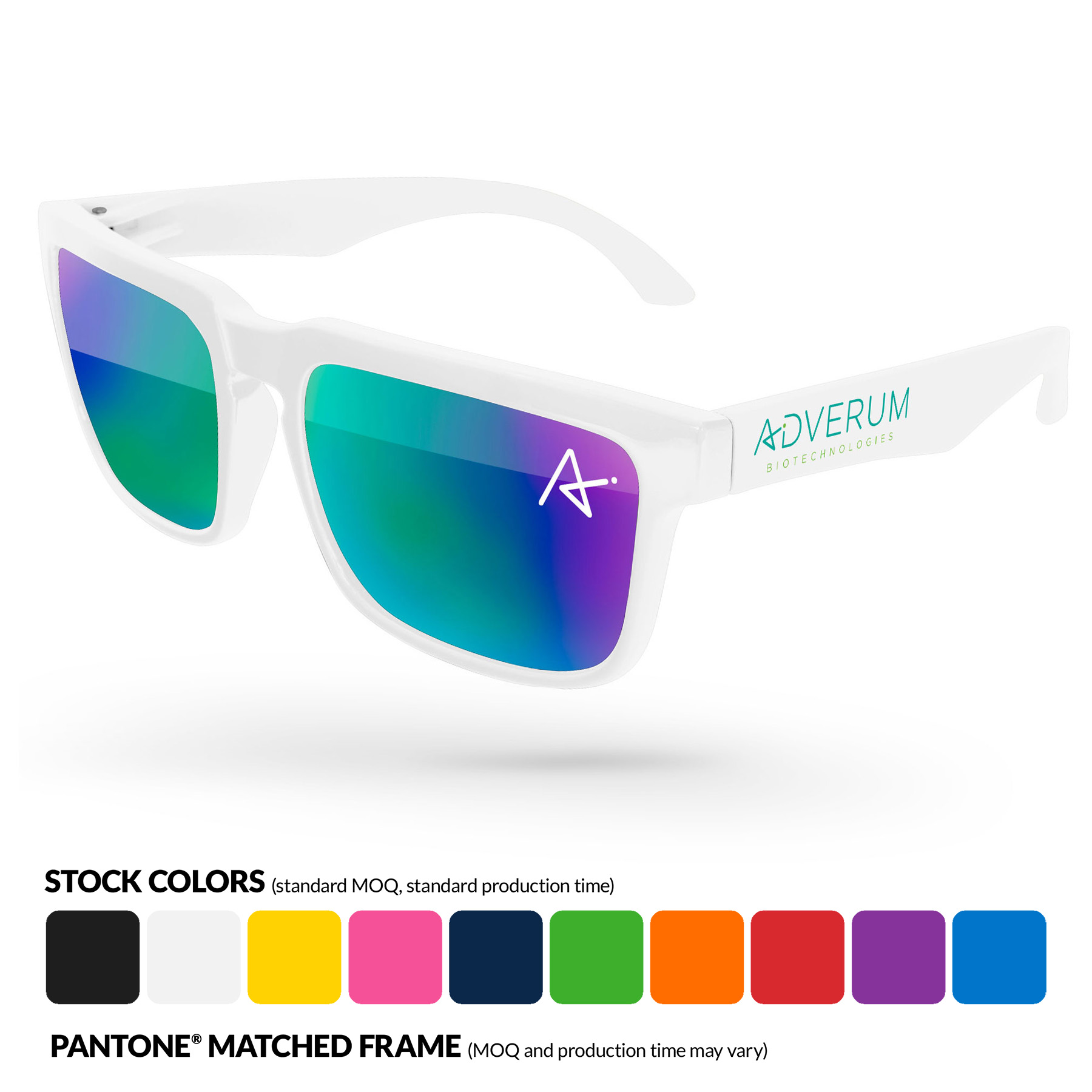 Mirror Heat Sunglasses w/ Lens & Temple Imprint 5