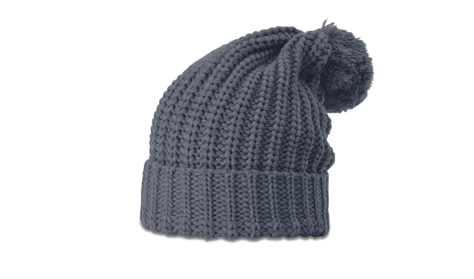  Chunk Cable Beanie with Cuff & Pom 5