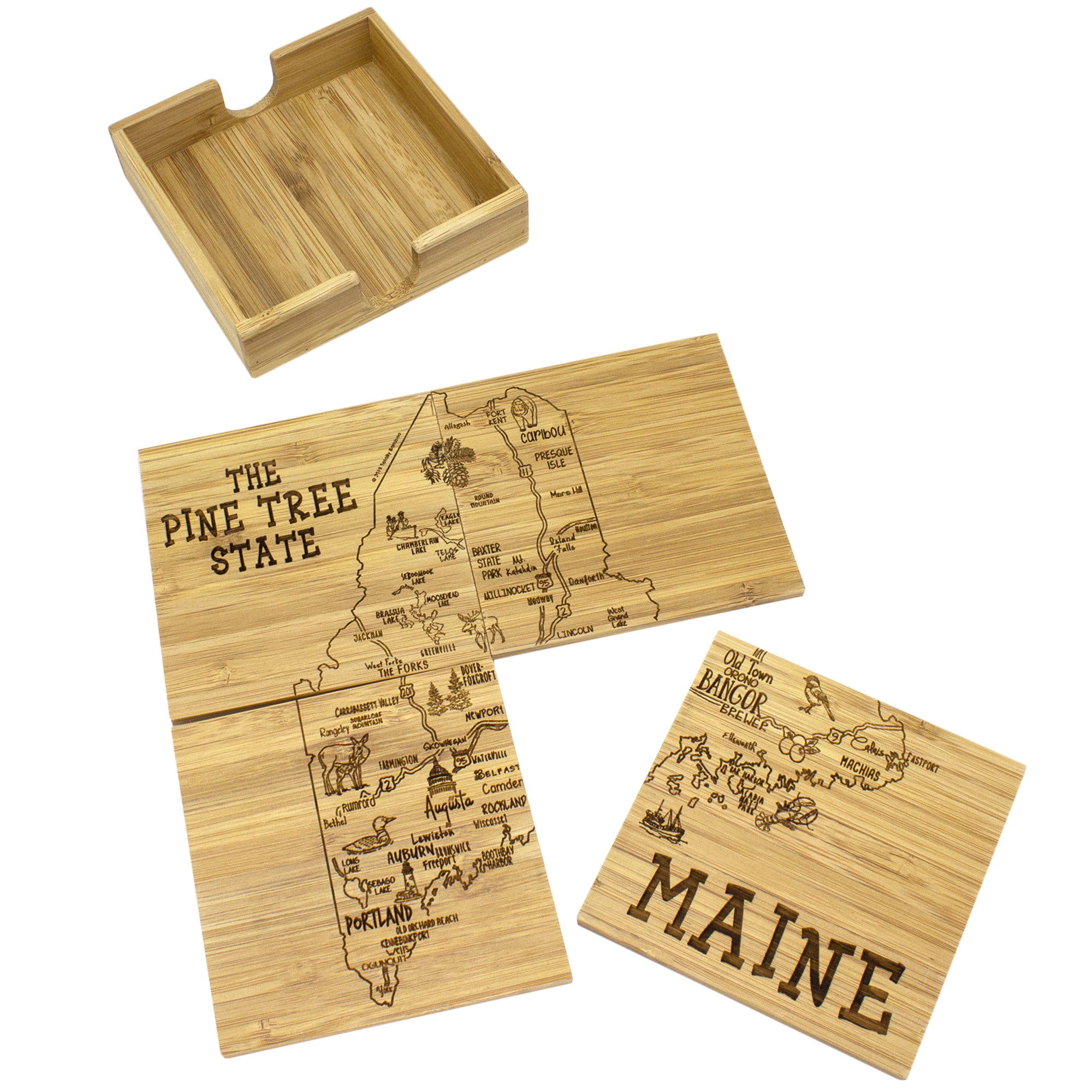 Maine Puzzle Coaster Set 4