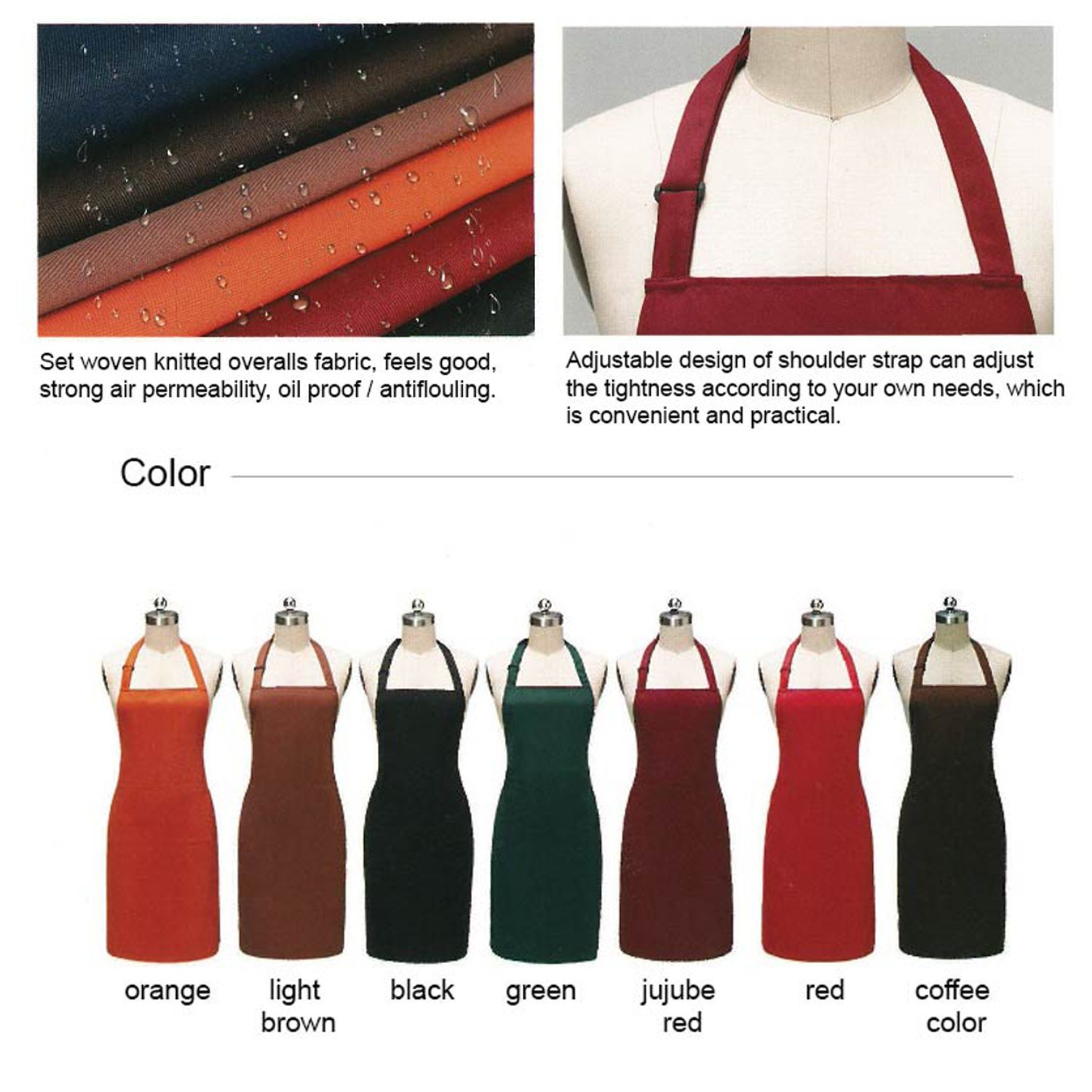 12 oz. Woven knitted Adjustable Kitchen Aprons w/ 2 Pockets 2