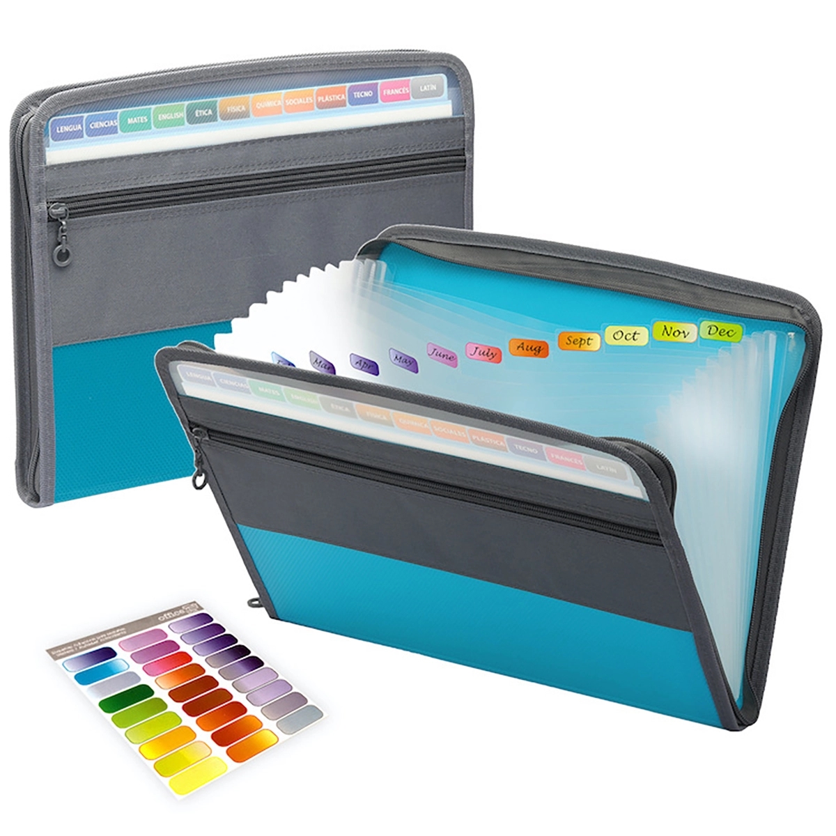 Expanding Accordion File Folder with Zipper Closure 9