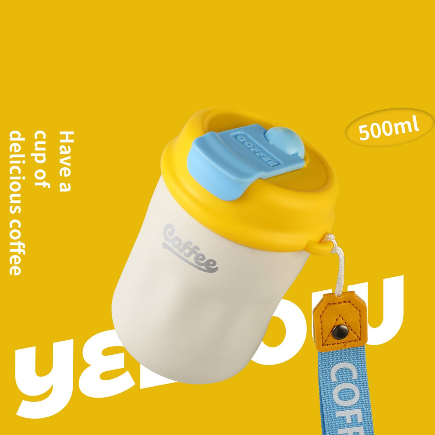 14.8 oz Colorful Portable Coffee Cup 1