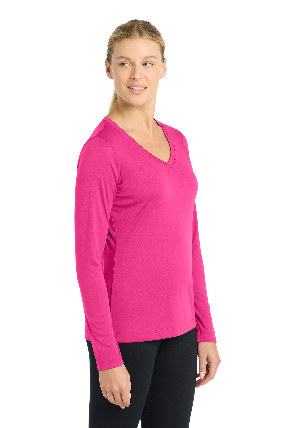 Sport-Tek Women's Long Sleeve PosiCharge Competitor V-Neck Tee. LST353LS 21