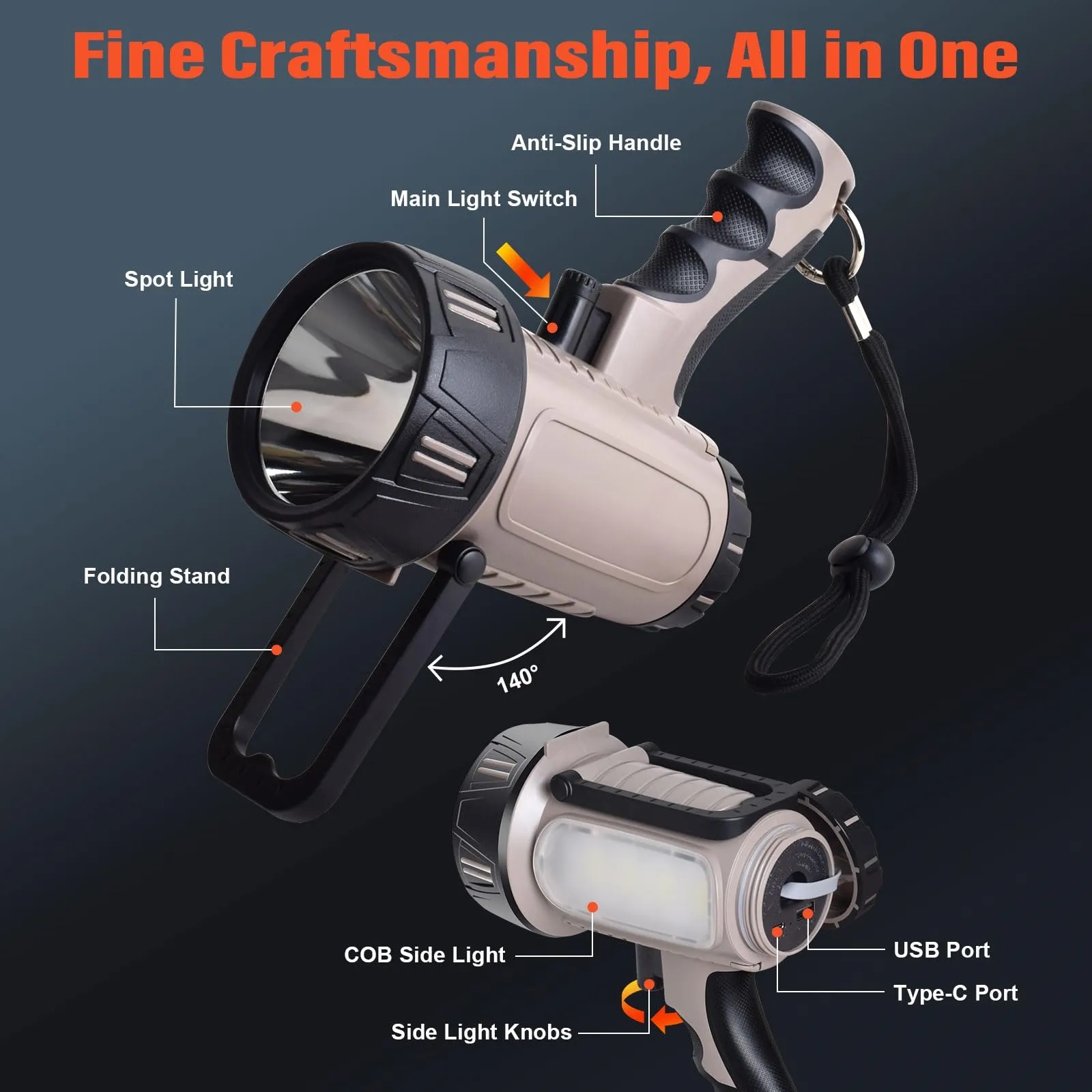 Rechargeable Spotlight Flashlight 5