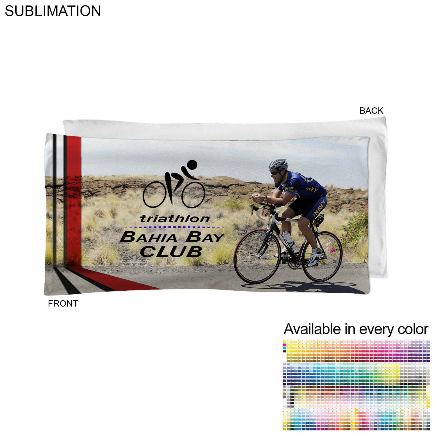 Absorbent Microfiber Dri-Lite Terry Cycling Towel, 20x40, Sublimated Edge to Edge 1 side 8
