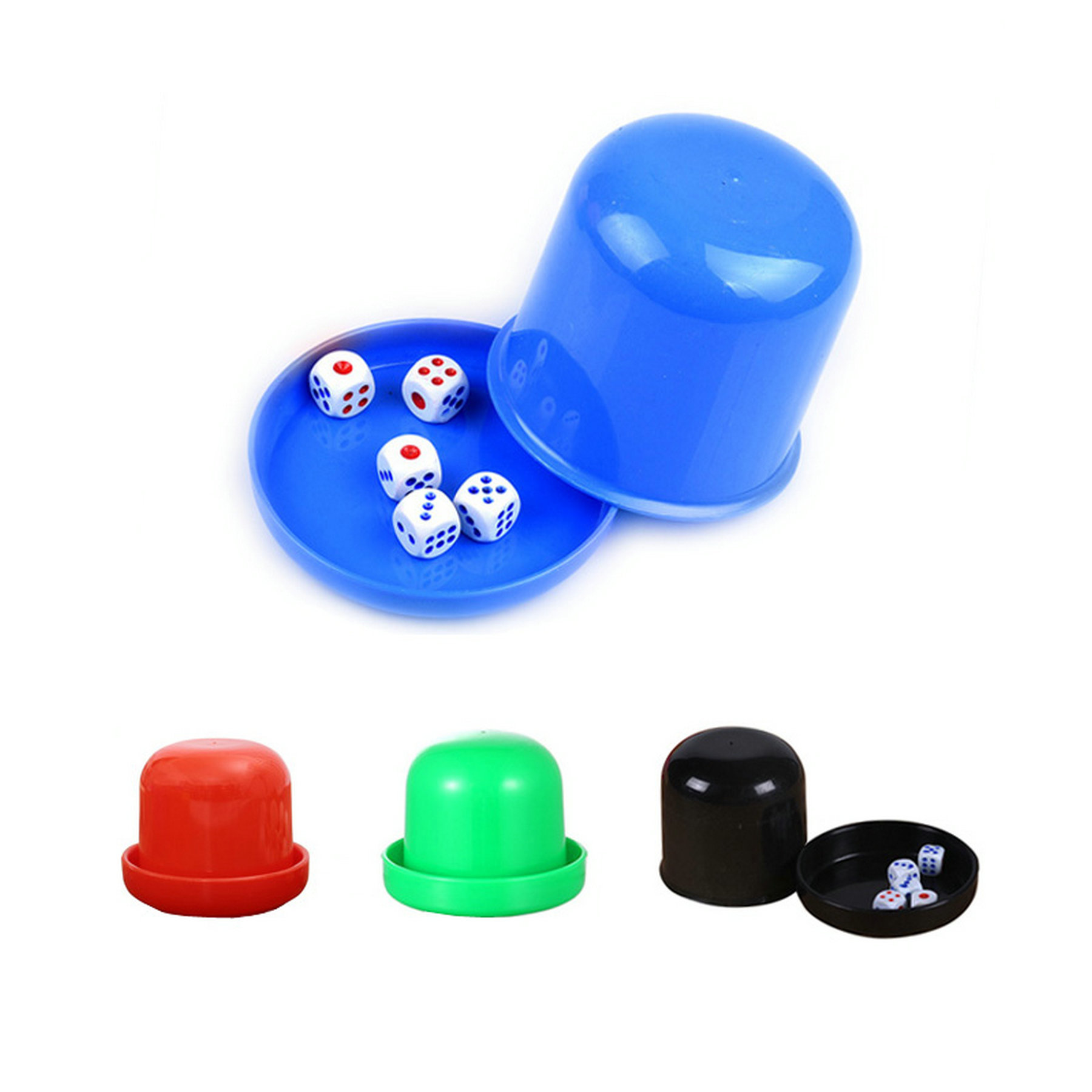 Dice Cup Set with Tray/Lid and 5 Dices Gambling 2