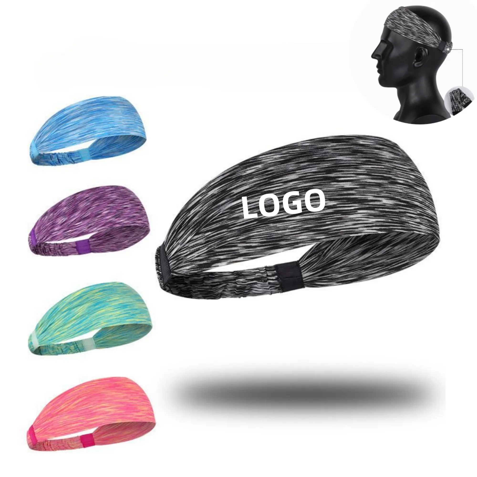MOQ 50 Non Slip Sports Headband Sweatbands 3