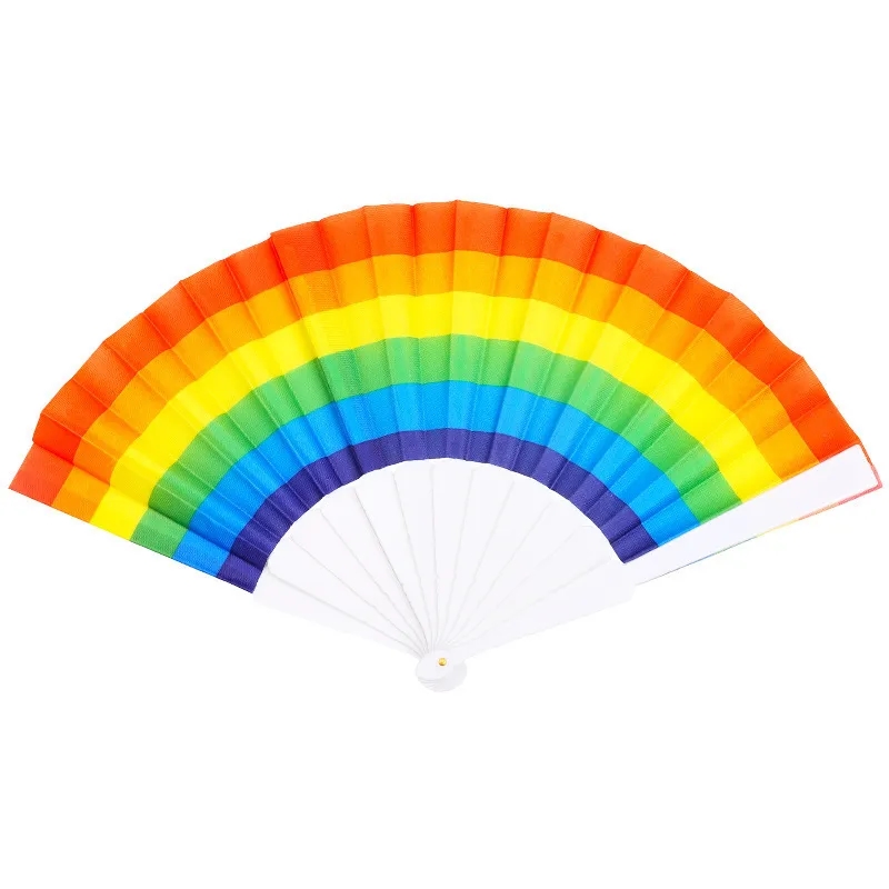 Large Rainbow Handheld Festival Fan 1