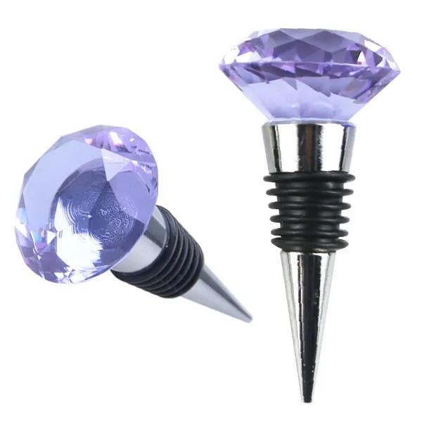 Colored Crystal Diamand Cut Wine Stoppers 2