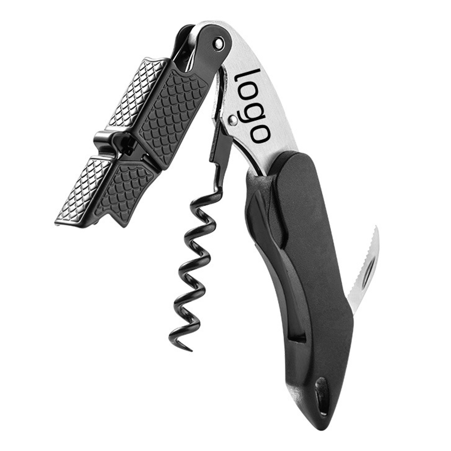 Compact Wine and Beer Opener with Serrated Knife 3