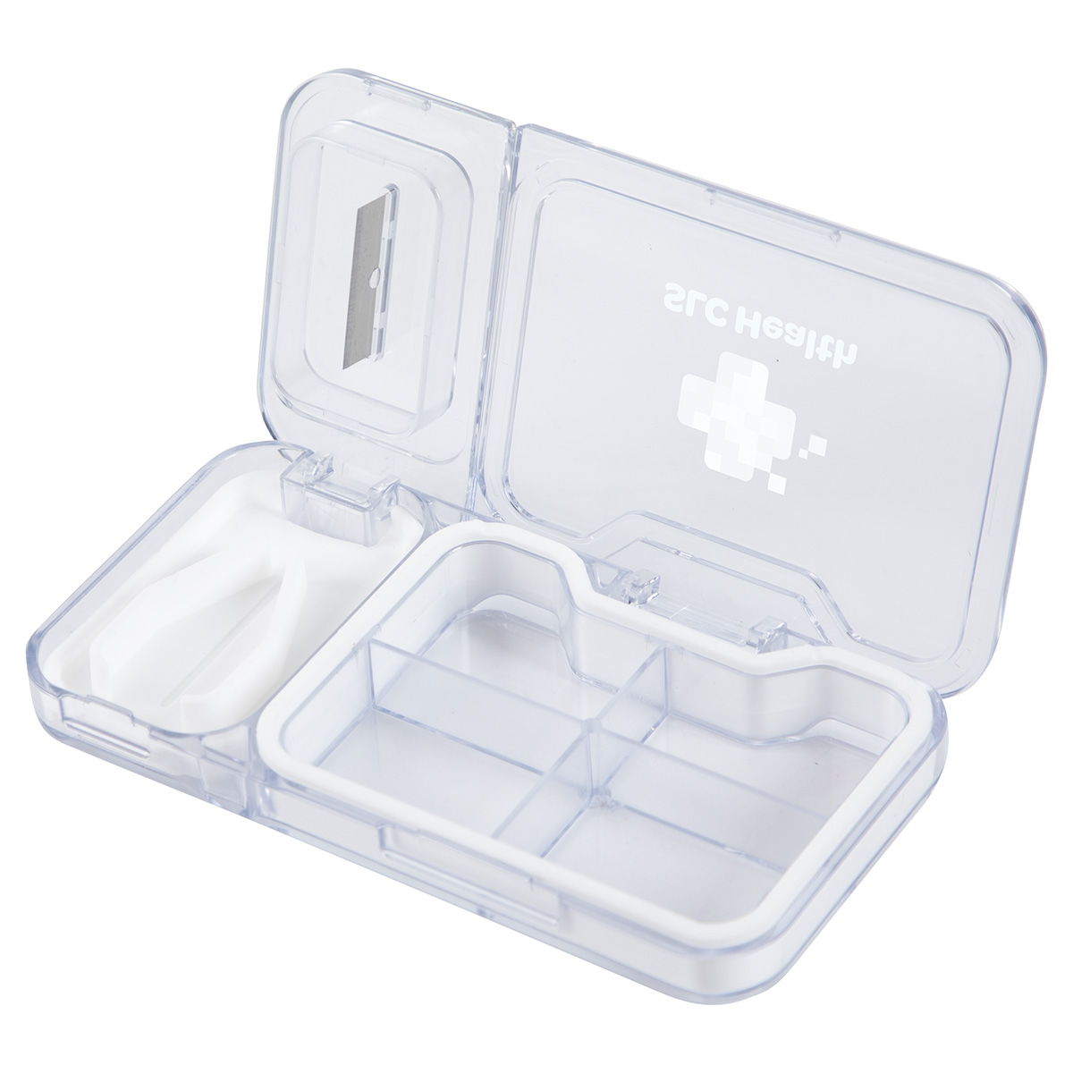 Cache 4-Compartment Pill Box with Tablet Cutter 6