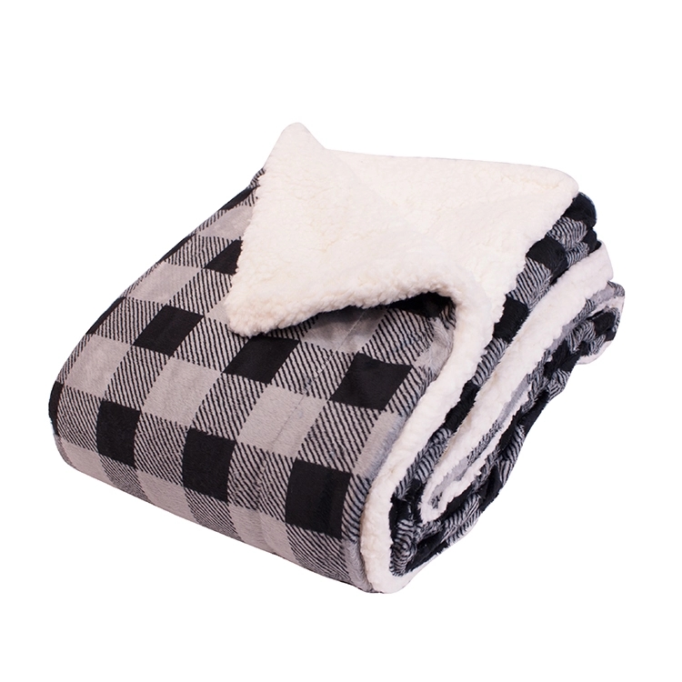 Sutterwood - Deluxe Micro Mink Sherpa Plaid Blanket 5