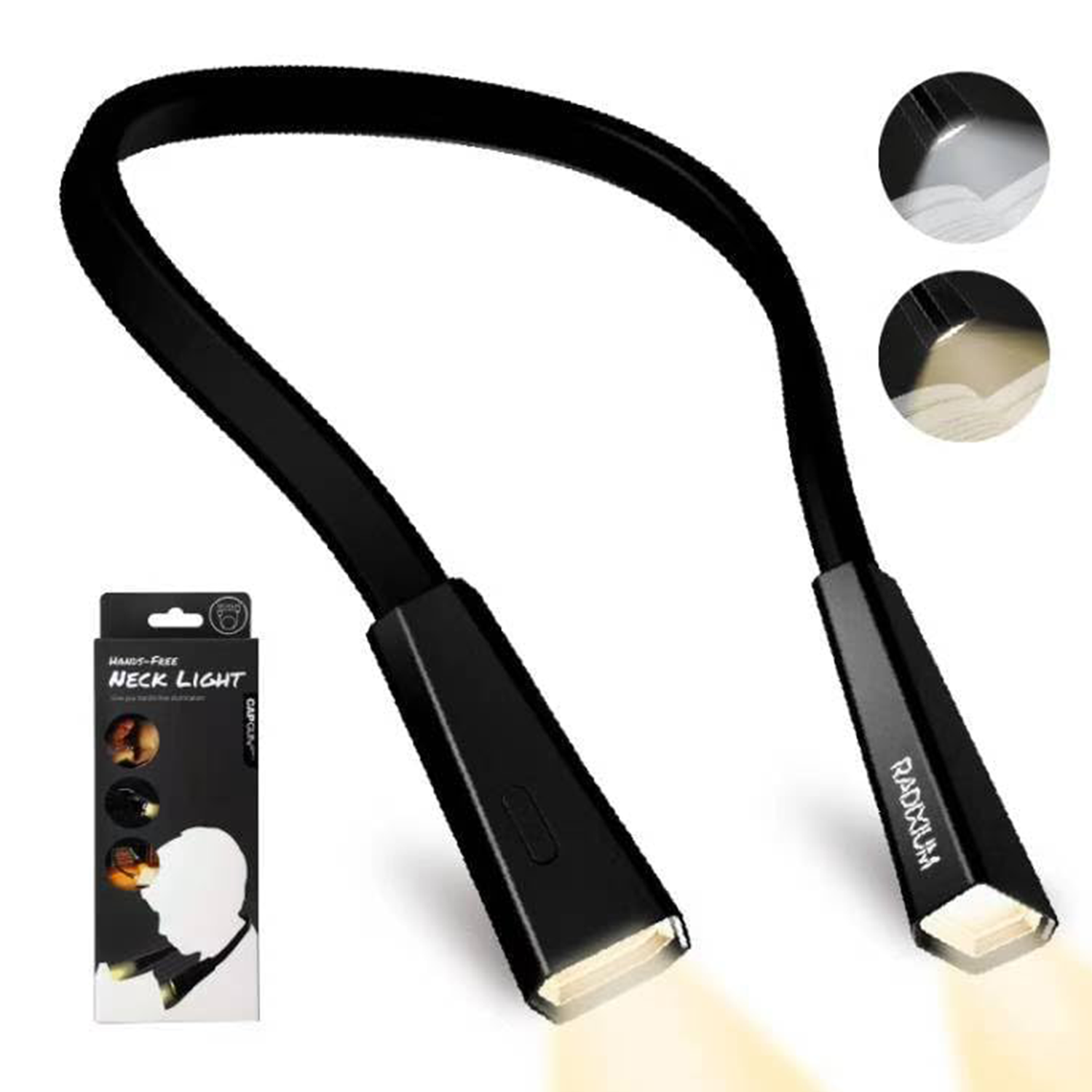 Flexible Foldable LED Neck Book Light w/ USB Charging 1