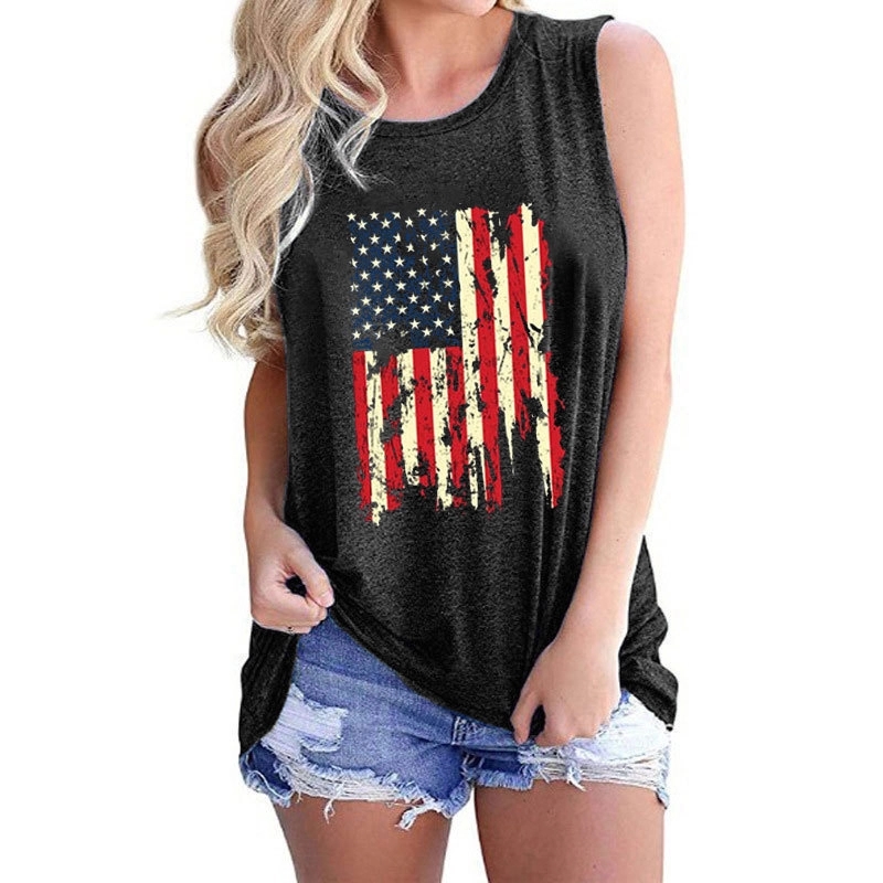 American Flag Tank Tops Women 4th of July Patriotic Shirt 5