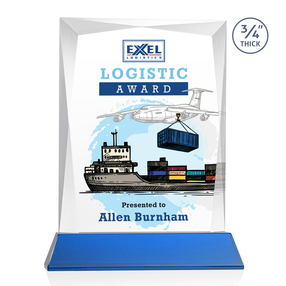 Messina VividPrint™ Award on Newhaven Base - Blue 3