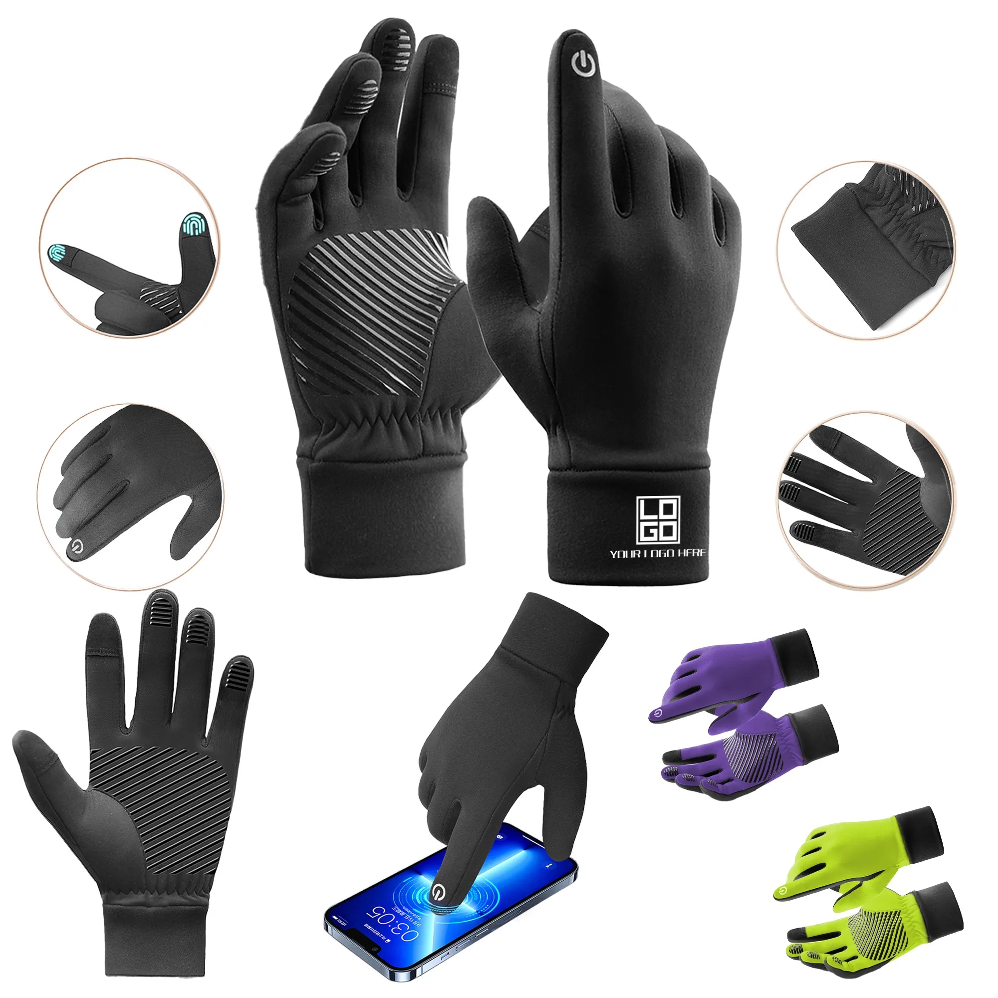 Outdoor Sports Waterproof Touch Screen Gloves MOQ10pcs 3