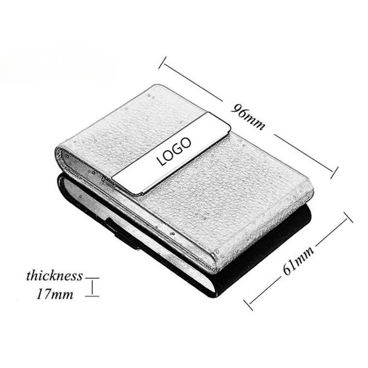 Leather Business Card Holder with Magnetic Closure 3