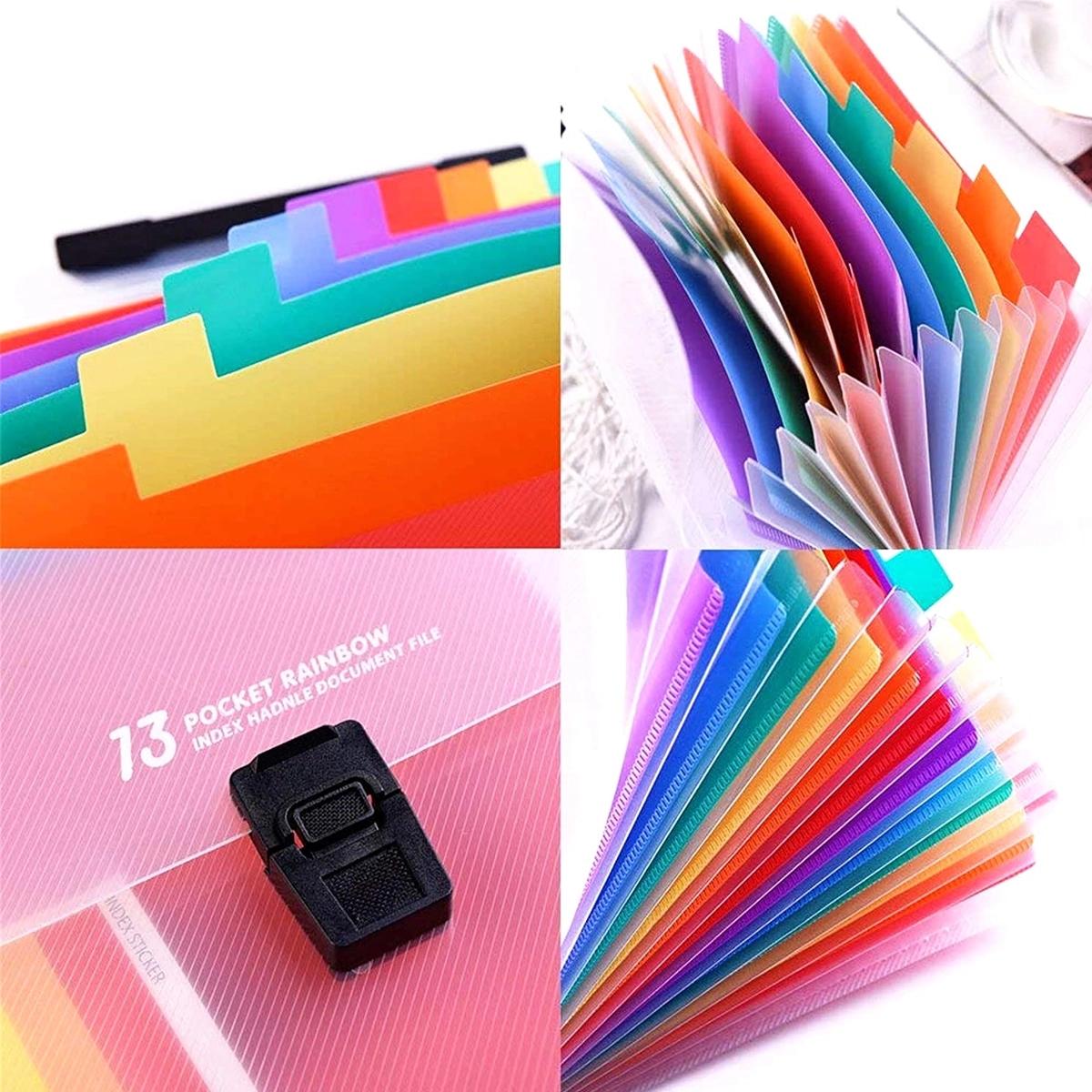 13 Pockets Expandable Multicolor File Folder With Handle 3
